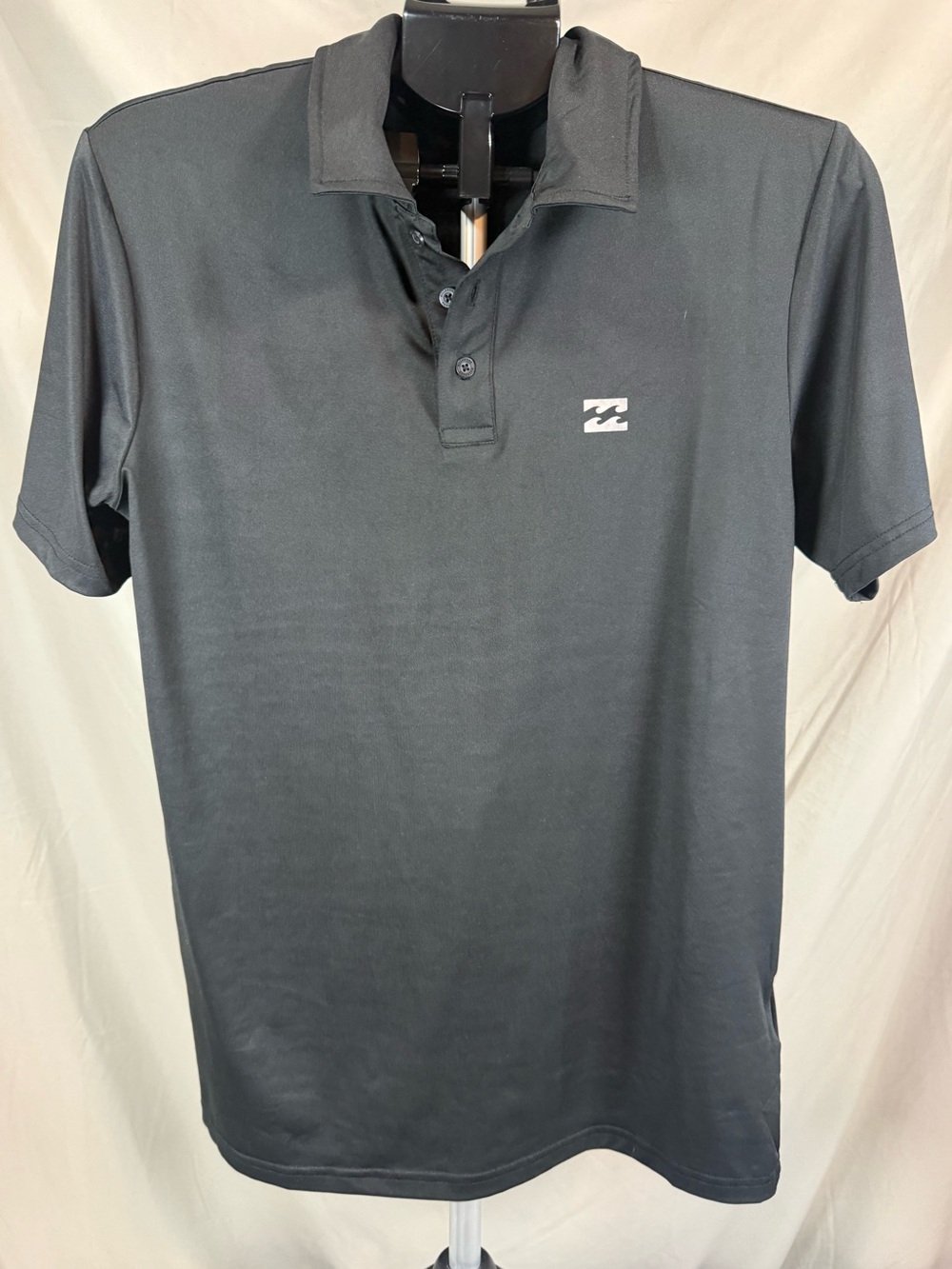 Billabong Black Performance Polo Shirt Wave Logo- Size Small